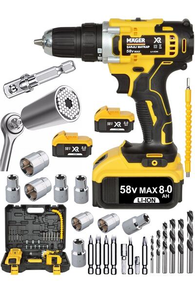 Mager 21 Volt Şarjlı Akülü Vidalama Matkap Full Gator 3 Lü Set Video Izleyiniz 58 Volt Darbesiz Ş