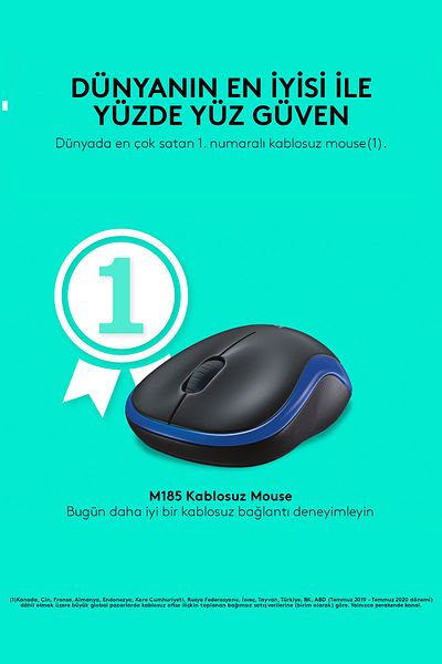 logitech M185 Compact Wireless Mouse with USB Receiver - Blue New Pattern 440583