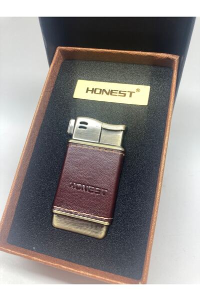 Honest Pipo Çakmağı Derili Koyu Kahve