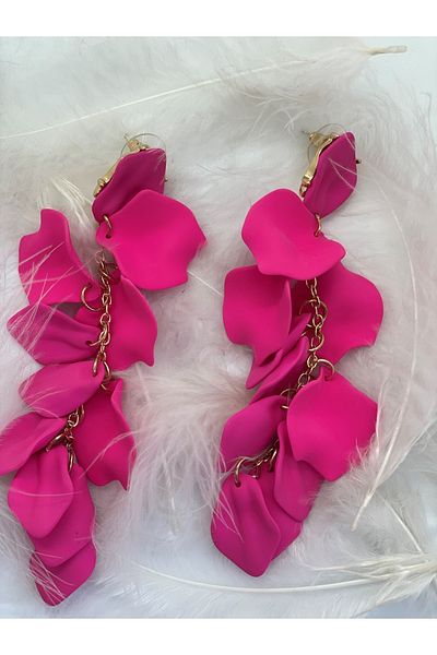 MFM STORE Fuchsia Leaf Gift Earrings