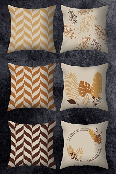 EMNASA طقم غطاء وسادة مطبوع على الوجهين مقاس 43 × 43 مكون من 6 مجموعات.