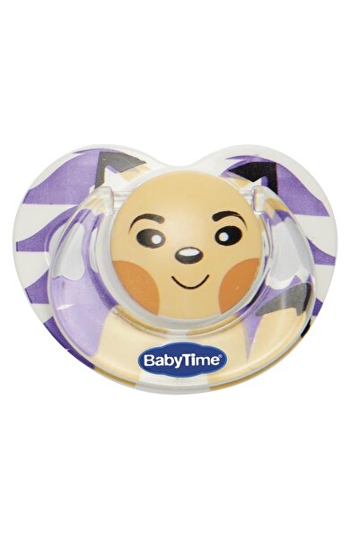 Babytime Damaklı Koruyucu Kapaklı Şeffaf Desenli Emzik No: 01 - Mor