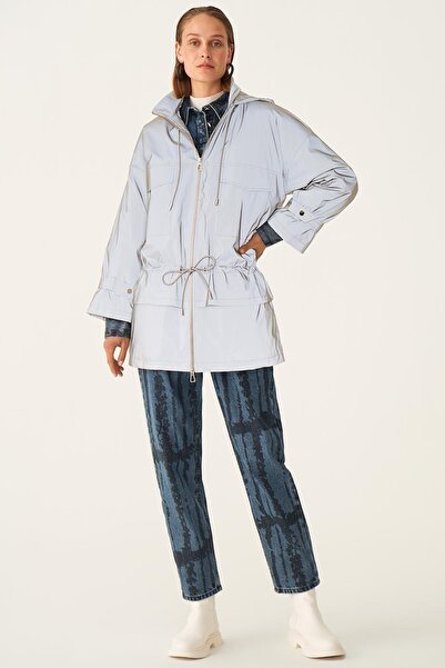 Perspective Γυναικείο παλτό Edy Comfortable Fit Stand Γιακάς Γκρι Χρώμα