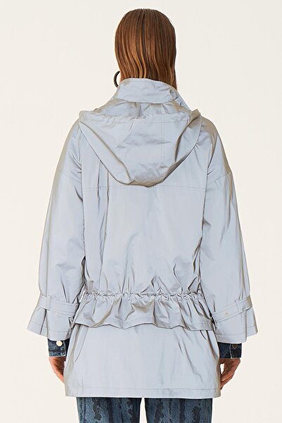 Perspective Γυναικείο παλτό Edy Comfortable Fit Stand Γιακάς Γκρι Χρώμα