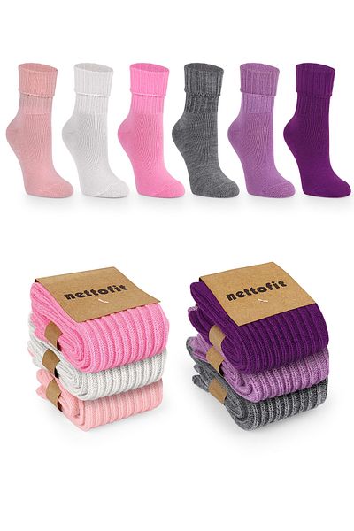 nettofit Зимни детски вълнени чорапи за спане Soft Touch от 6 части