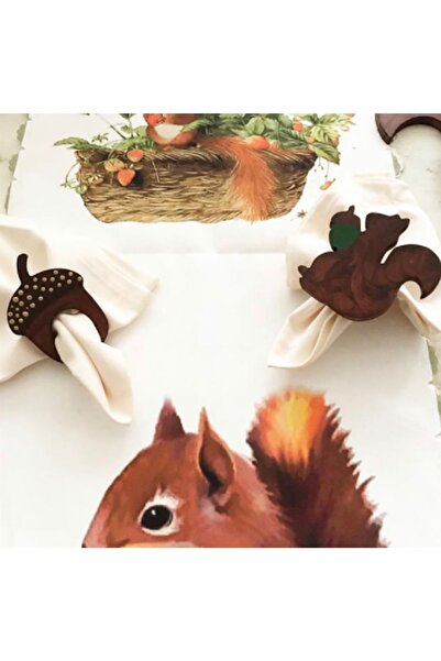 Sister Home Design Meşe Palamudu Peçete Halkası & Peçete Yüzüğü 2'li