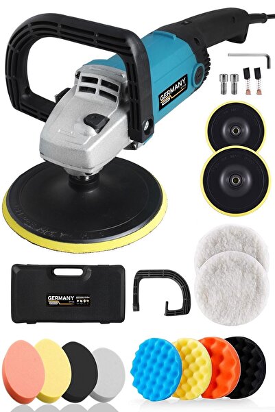 Germany Style 1600 Watt Polisaj Makinesi Seti 12 Parça Pasta Cila Seti 6 Kade...