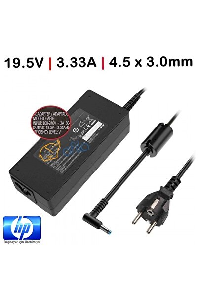 Retro Hp 19.5v 3.33a / 4.5*3.0mm Notebook Adaptör 65w Mavi Uc Rna-hc12 Uyumlu