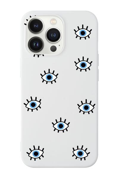 shoptocase Iphone 14 Pro Uyumlu Nazar Gözler Tasarımlı Içi Süet Lansman Telef...