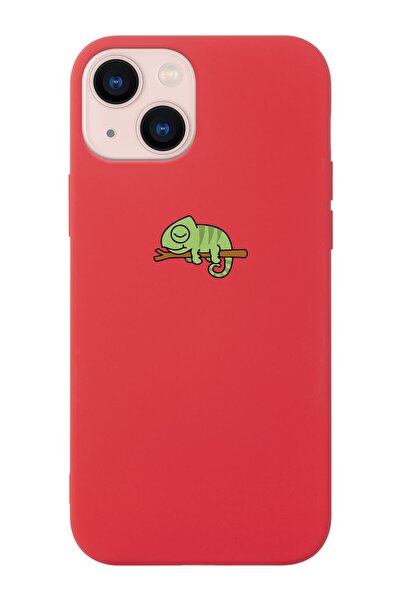 shoptocase Iphone 14 Uyumlu Bukalemun Tasarımlı Içi Süet Lansman Telefon Kılıfı