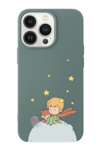 shoptocase Iphone 14 Pro Max Uyumlu Küçük Prens Ve Tilki Tasarımlı Içi Süet L...