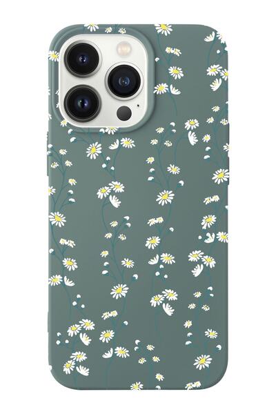 shoptocase Iphone 14 Pro Uyumlu Papatya Sarmaşığı Tasarımlı Içi Süet Lansman ...