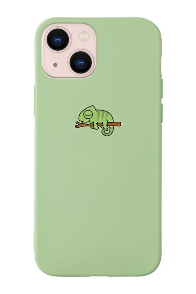 shoptocase Iphone 14 Uyumlu Bukalemun Tasarımlı Içi Süet Lansman Telefon Kılıfı