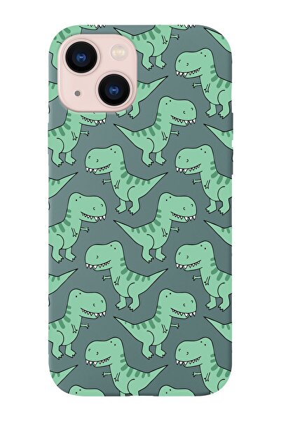 shoptocase Iphone 14 Uyumlu Yeşil Dinazor Tasarımlı Içi Süet Lansman Telefon ...