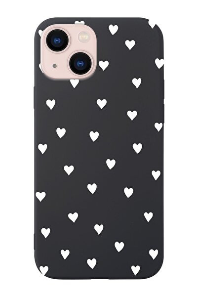 shoptocase Iphone 14 Uyumlu Kalpler Tasarımlı Içi Süet Lansman Telefon Kılıfı