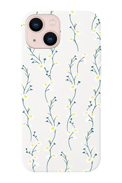 shoptocase Iphone 14 Uyumlu Papatya Sarmaşığı Tasarımlı Içi Süet Lansman Tele...
