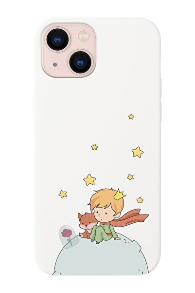 shoptocase Iphone 14 Uyumlu Küçük Prens Ve Tilki Tasarımlı Içi Süet Lansman T...