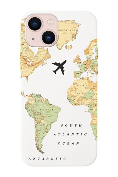 shoptocase حافظة هاتف متوافقة مع هاتف Iphone 14 Plus بتصميم خريطة العالم القد...