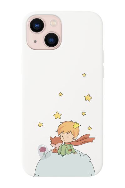 shoptocase iPhone 14 Plus Compatible Little Prince and Fox Design Suede Insid...
