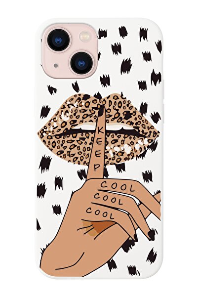 shoptocase Iphone 14 Uyumlu Keep Cool Tasarımlı Içi Süet Lansman Telefon Kılıfı