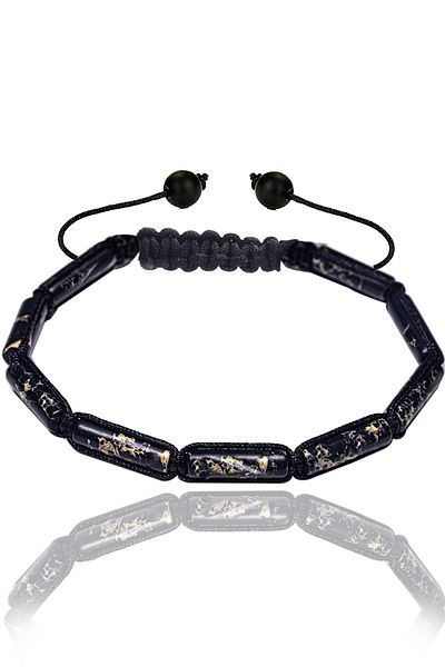 Tesbih Atölyesi Certified Black Varisite Stone Natural Stone Bracelet