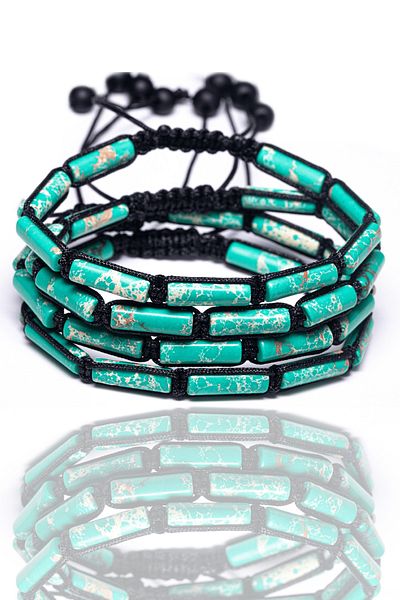 Tesbih Atölyesi Certified Turquoise Varisite Stone Natural Stone Bracelet