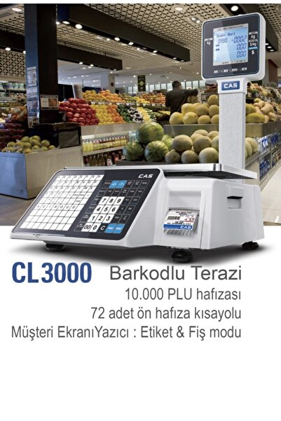 CAS Cl 3000 Barkodlu Terazi