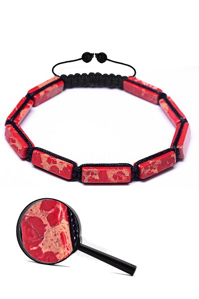 Tesbih Atölyesi Certified Red Varisite Stone Natural Stone Bracelet