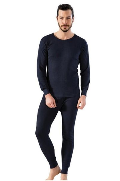 by İGP Мъжки зимен комплект бельо Lux Drm Black Interlock Bottom Top