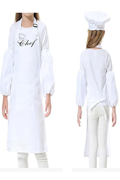 RAY TİCARET Σετ μανίκια καπέλου με στάμπα σεφ ποδιάς 3 τεμ