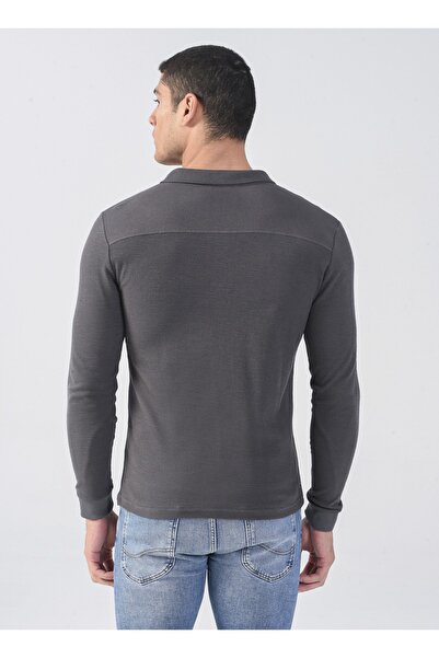 Lee Cooper Ανδρικό μπλουζάκι Polo Neck Plain Anthracite 231 Lcm 242002 Tylens