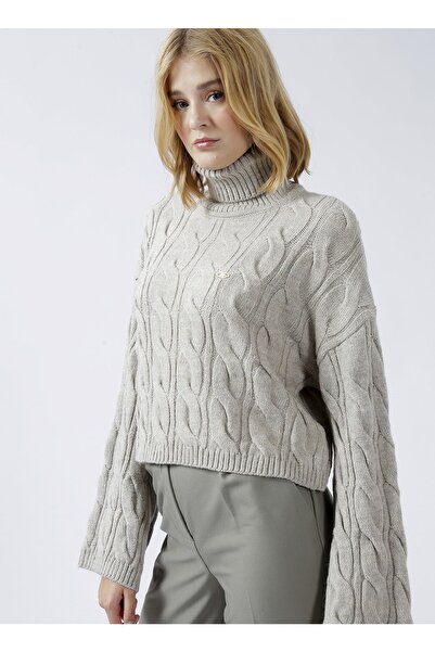 U.S. Polo Assn. Sivi ženski džemper s rolkama Molis