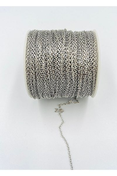 yiğit aksesuar Non Darkening Silver Plated Chain 10 Meters