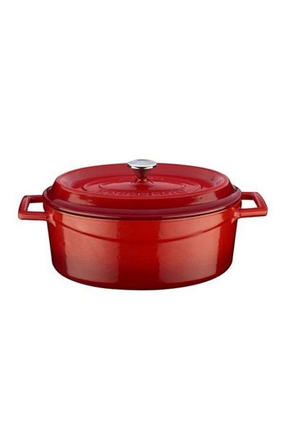 Lava Red Oval Cast Iron 21x27 Cm Pot