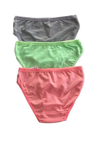 snooddy Girl's Green-gray-y.ağzı 3-Piece Pony Printed Modal Panties Set
