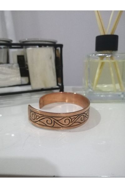 KAVELE Pure Copper Enli Bracelet with Motif 100% Copper Snap-on Suitable for All Wrists
