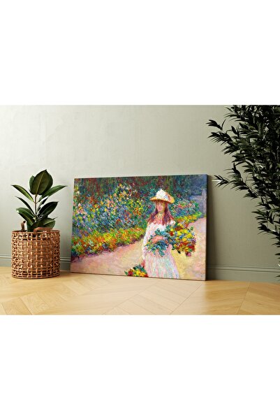 Carmen Kclaude Monet - Jeune Fille Dans Le Jardin De Giverny Kanvas Tablo