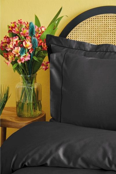 İssimo Home Mıchele Black 300tc Satin Double Duvet Cover Set