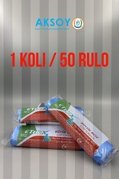 Ethex Large Size Garbage Bag 65x80 Cm 50 Lt 1 Box 50 Rolls