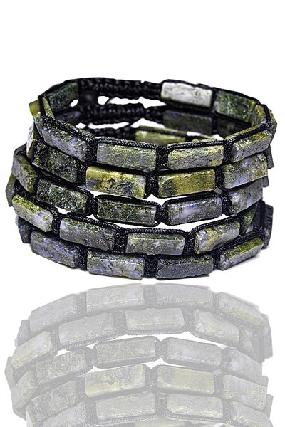 Tesbih Atölyesi Certified Moss Indian Agate Stone Natural Stone Bracelet (india)