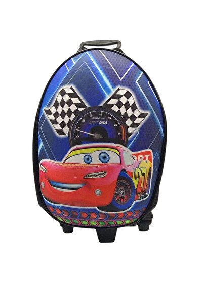 Shopiolog Şimşek Mcqueen Baskılı Çekçekli Çocuk Anaokulu Sırt Çantası