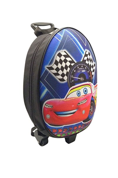 Shopiolog Şimşek Mcqueen Baskılı Çekçekli Çocuk Anaokulu Sırt Çantası