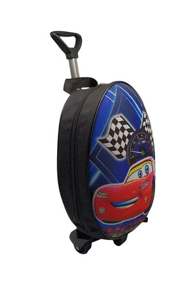 Shopiolog Lightning Mcqueen Printed Children's Kindergarten Backpack with Rickshaw
