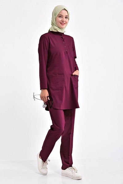 Owlet Medikal Set Hijab Chirurgical Lycra Cherry