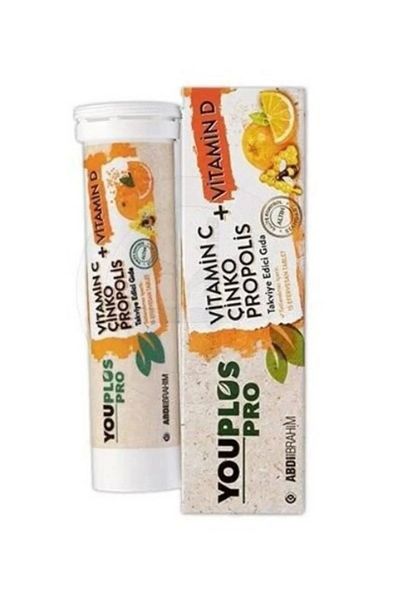 Youplus Pro Vitamin C & D & Zinc & Propolis 15 Effervescent Tablets