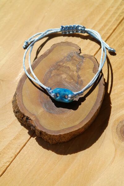 maycollection Mavi Süryani Nazar Boncuk Bebe Mavisi Floş Ip Makrome Örgü Bile...