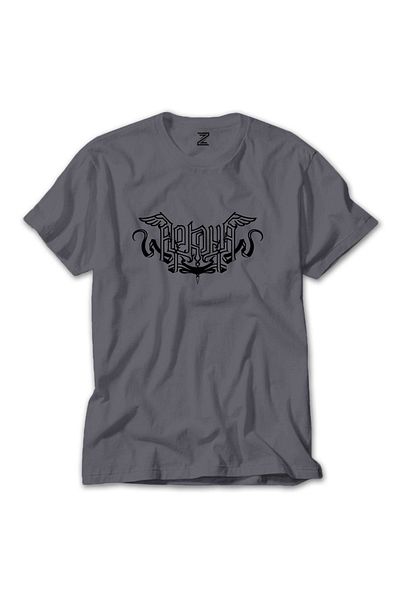 Z zepplin تي شيرت رمادي بشعار Arkona