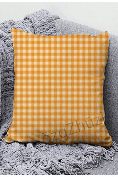 perlina home غطاء وسادة برتقالي منقوش 50x50 سم