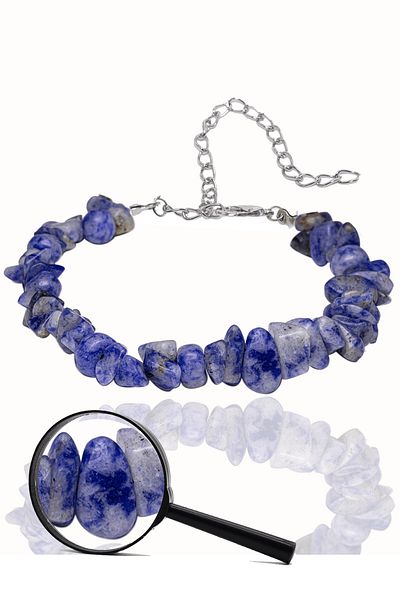 Tesbih Atölyesi Certified Sodalite Broken Stone Natural Stone Bracelet