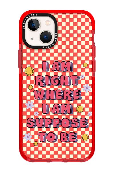 shoptocase حافظة هاتف بتصميم Red Impact Checkers Smile متوافقة مع iPhone 15/14/13